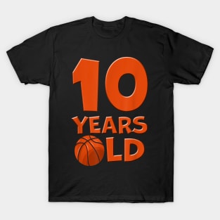 10 Years Old Basketball 10th Birthday T-Shirt